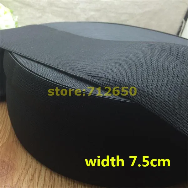 

Free shipping 10 yards Black color 7.5cm width Knitting Elastic Tape Elastic Band Stretch Webbing for wholesale and retail