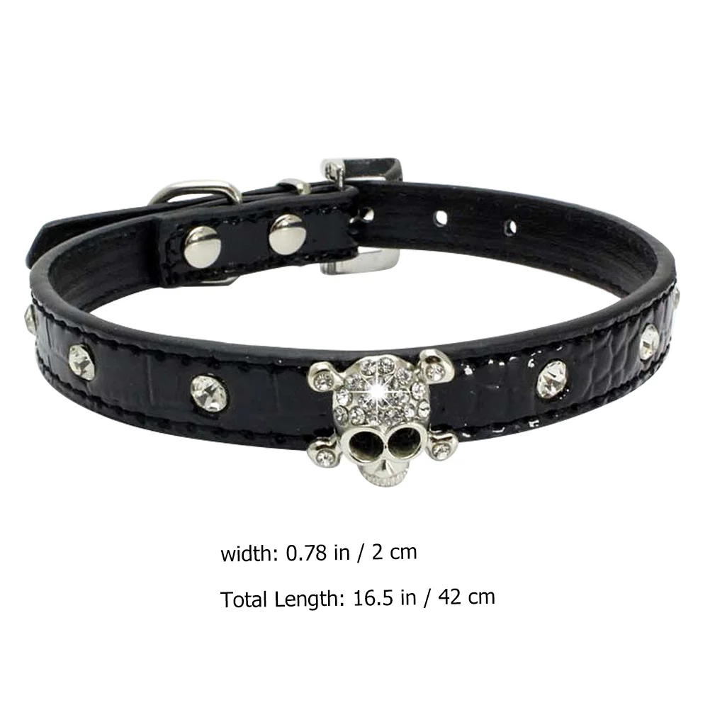 Halloween Skull Pet Collar Collars For Puppies Dog Rhinestones Crystal Stylish Fashion