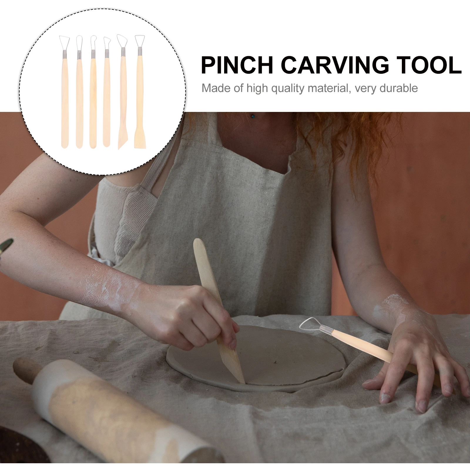 

6Pcs Sculpting Tools Kit Strong Stainless Steel Clay Carving Modeling Set for Easy Cleaning Detailed Craft Work Comfort Grip