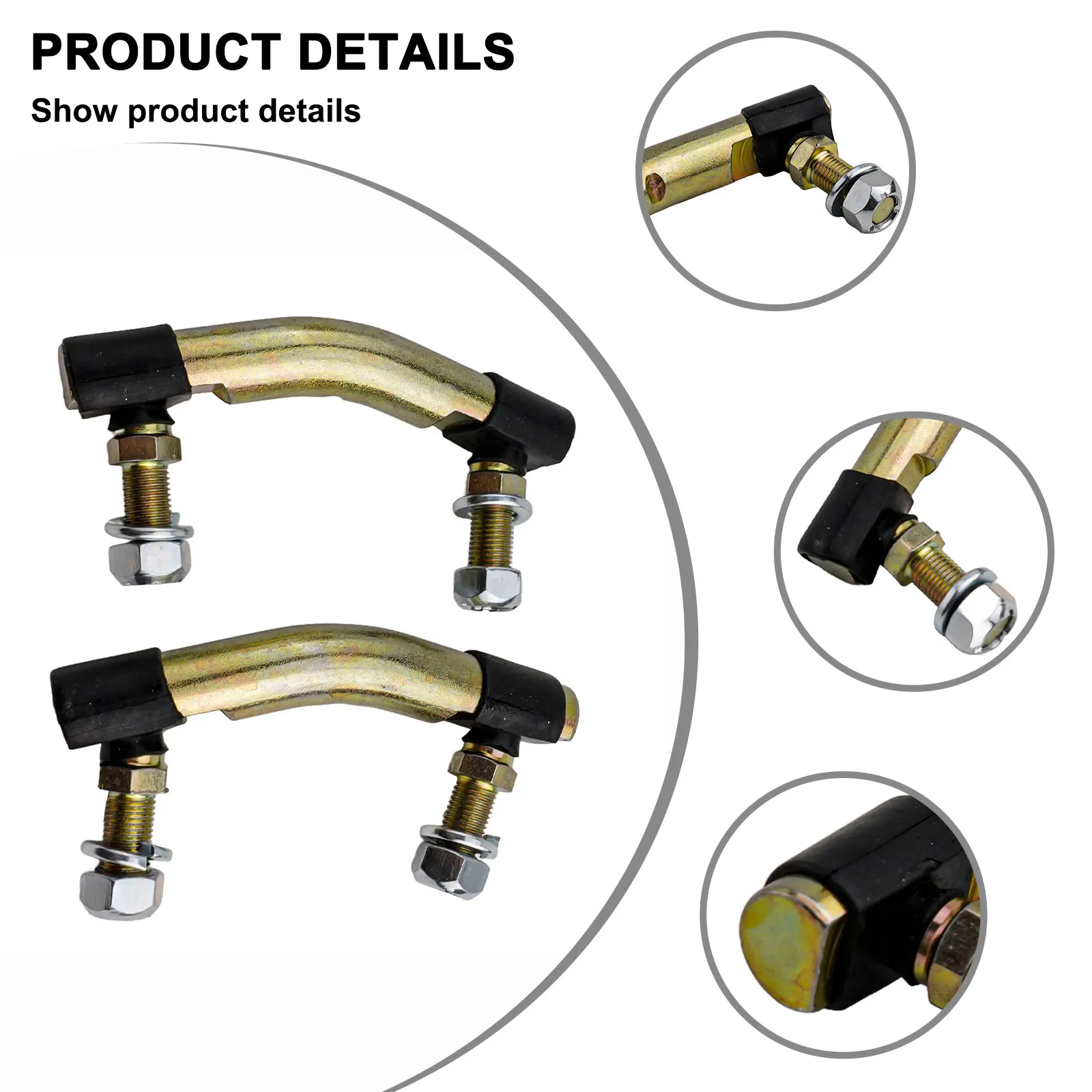 For Lawn Mowers Tie Rod Kit Mower Tie Rods 2 Pieces Black+Silver Direct Replacement Easy Installation Sturdy Construction