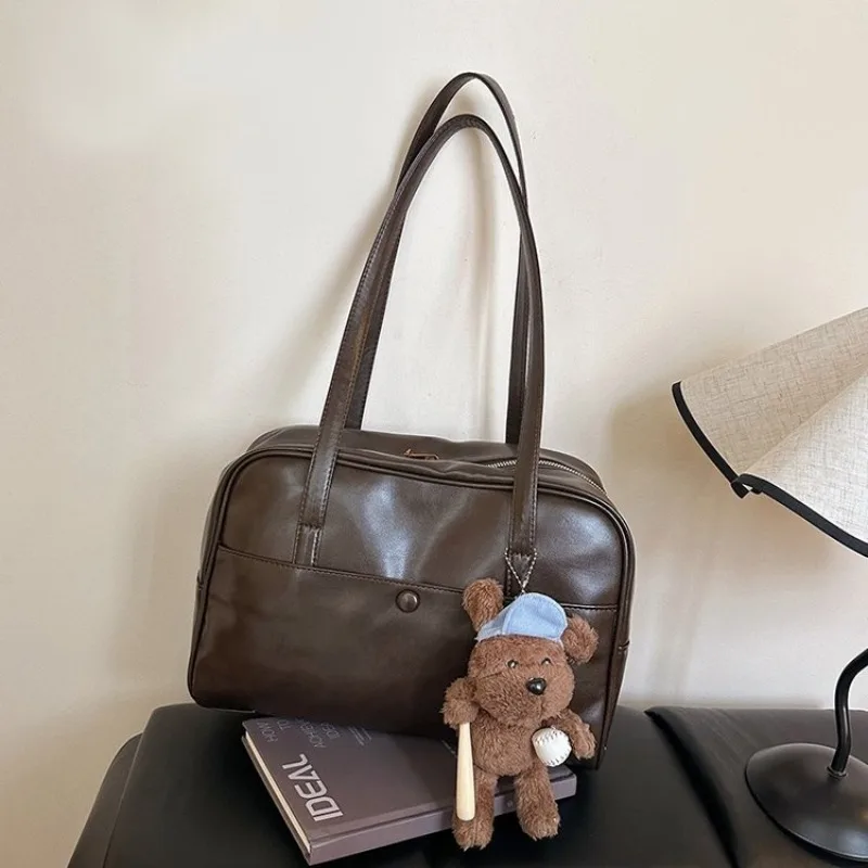 

Simple Elegant Luxury Diaper Bag For Women Crossbody Handbag Vintage Designer Leather Tote Large Capacity Letter Logo Solid