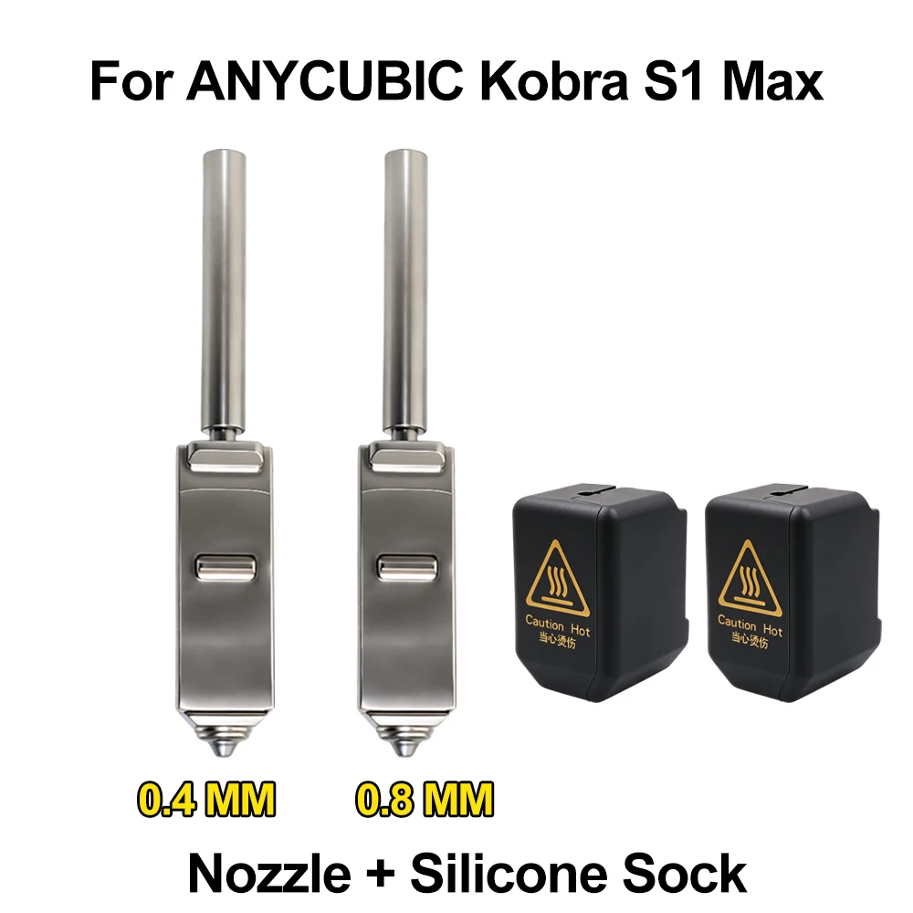 Upgrade-Bimetall-Düse für Anycubic S1 Max/Combo Druckkopf-Baugruppe mit Silikonsocke für Anycubic Kobra S1 Max Combo Teile
