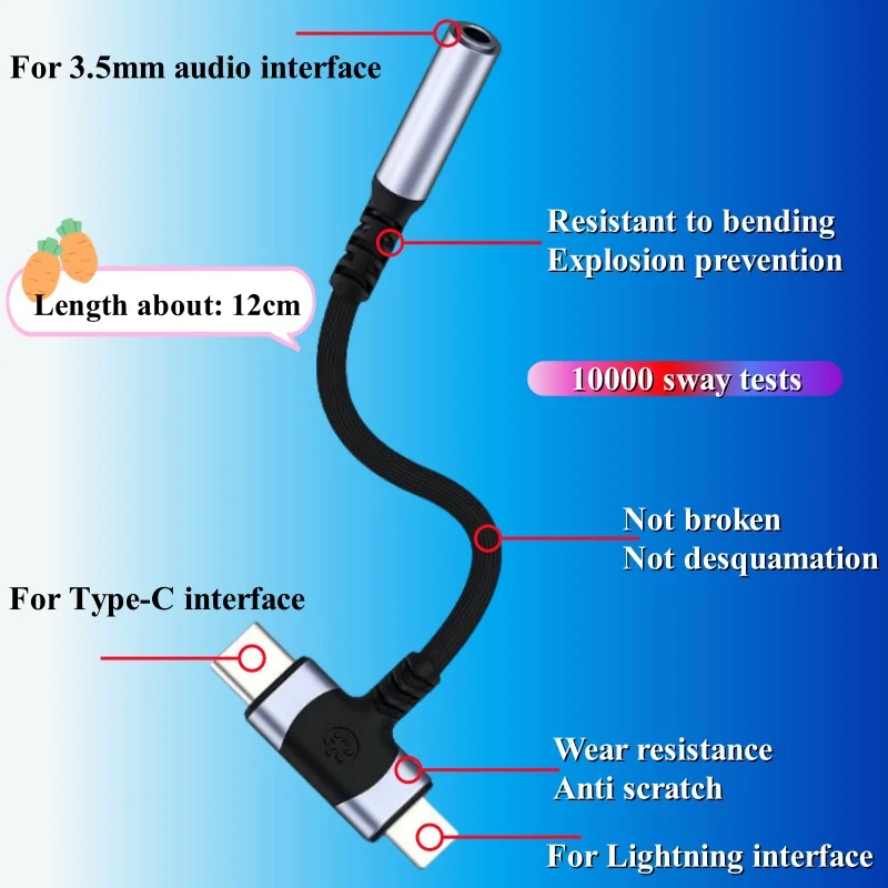 2-IN-1 عالية السرعة 3.5 مللي متر إلى Type-C محول واجهة الصوت 3.5 مللي متر تحويل ل البرق الصوت جاك آيفون وهواوي الهاتف المحمول