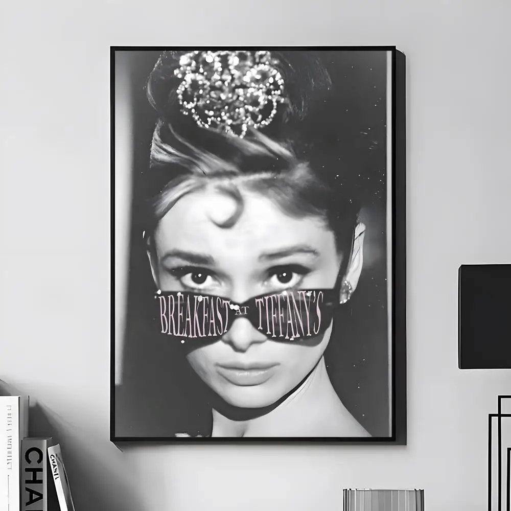 Tijdloze A-Audrey Hepburn Poster Wanddecoratie, geschikt voor woonkamer, slaapkamer, bar, salon, woondecoratie, cadeau