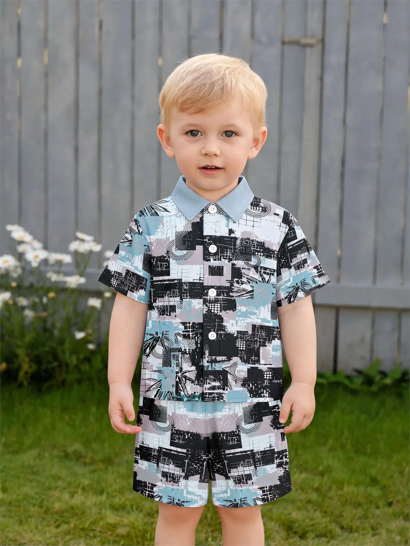 Baby shirt shorts, breathable sweat wicking and quick drying fabric, comfortable and versatile, cute and energetic baby outfit