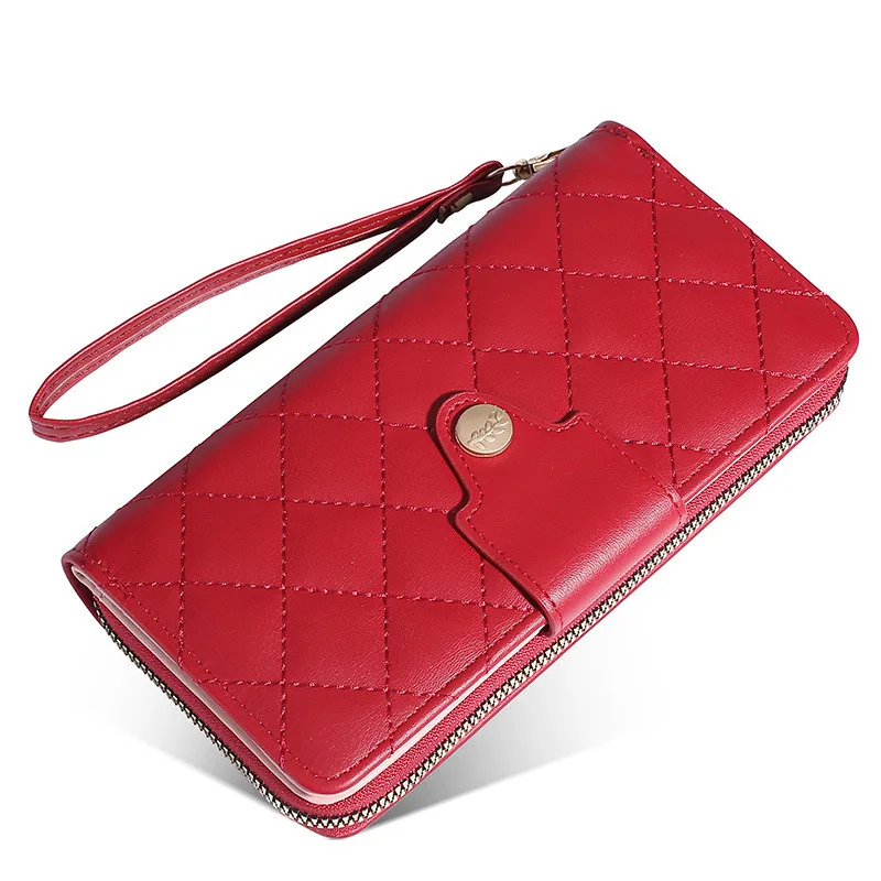 

Women's Long Wristband Wallets PU Leather Money Coin Purses ID Credit Card Holder Clutch Cell Phone Bag Female Handbag