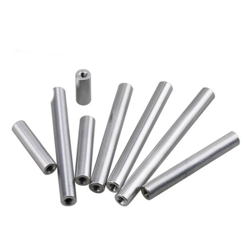 2pcs-10pcs aluminum standoff m2 m2.5 m3 M4 M5 m6 M8 M10 length 5mm to 100mm round Aluminum spacer stud rods For RC Multirotors