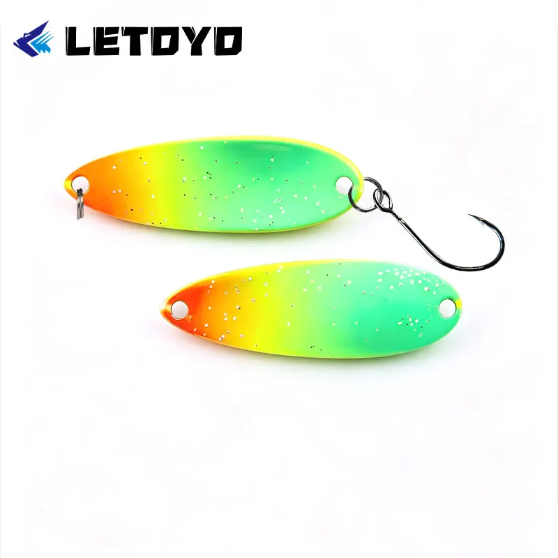 LETOYO 2,7g/4g Willow Spoon Metallköder Angelköder für Bachgebiete Forellenmaterial Spinner Süßwasser-Angelausrüstung Harter Köder