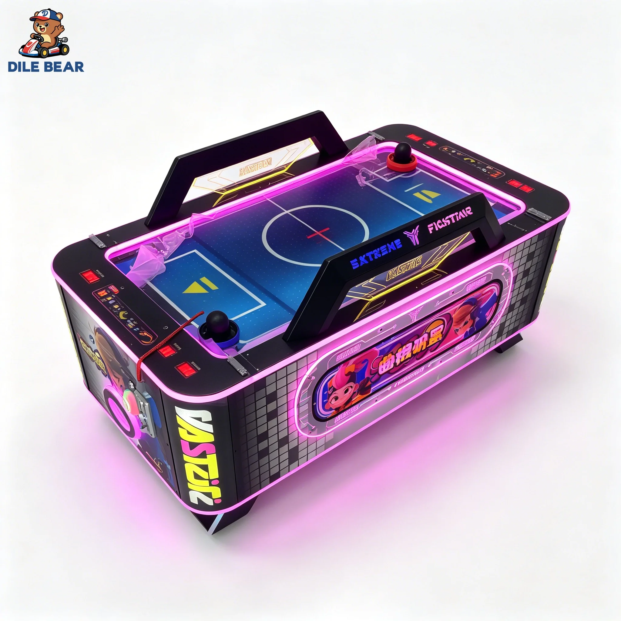 Arcade Air Hockey Mini Tabletop Air Hockey Table With LED Lights Digital Scoreboard For Indoor Entertainment Game Room Party