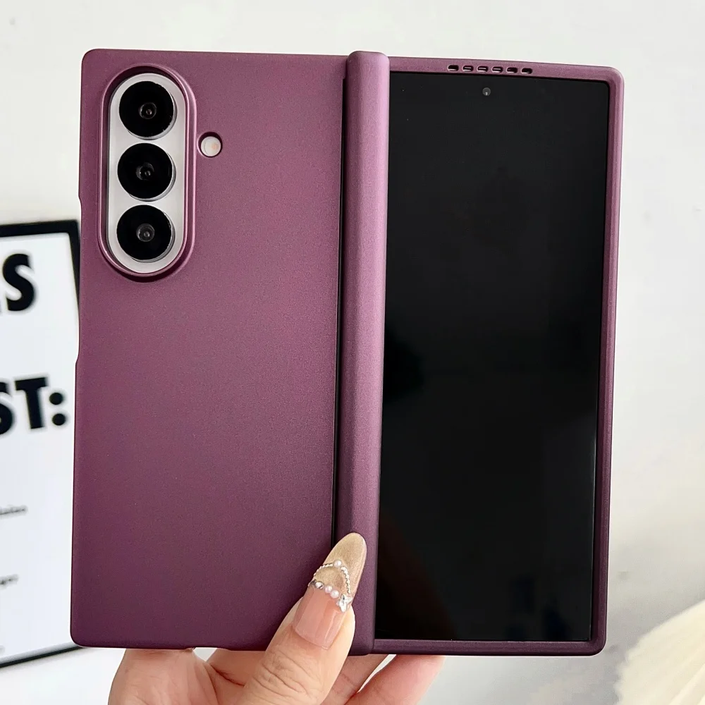 Luxuriöse Handyhülle mit mattierter metallischer Textur und Scharnier für Samsung Galaxy Z Fold 8 7 6 5 4 5G, für Magsafe, magnetische Hart-PC-Schutzhülle – Detail 14