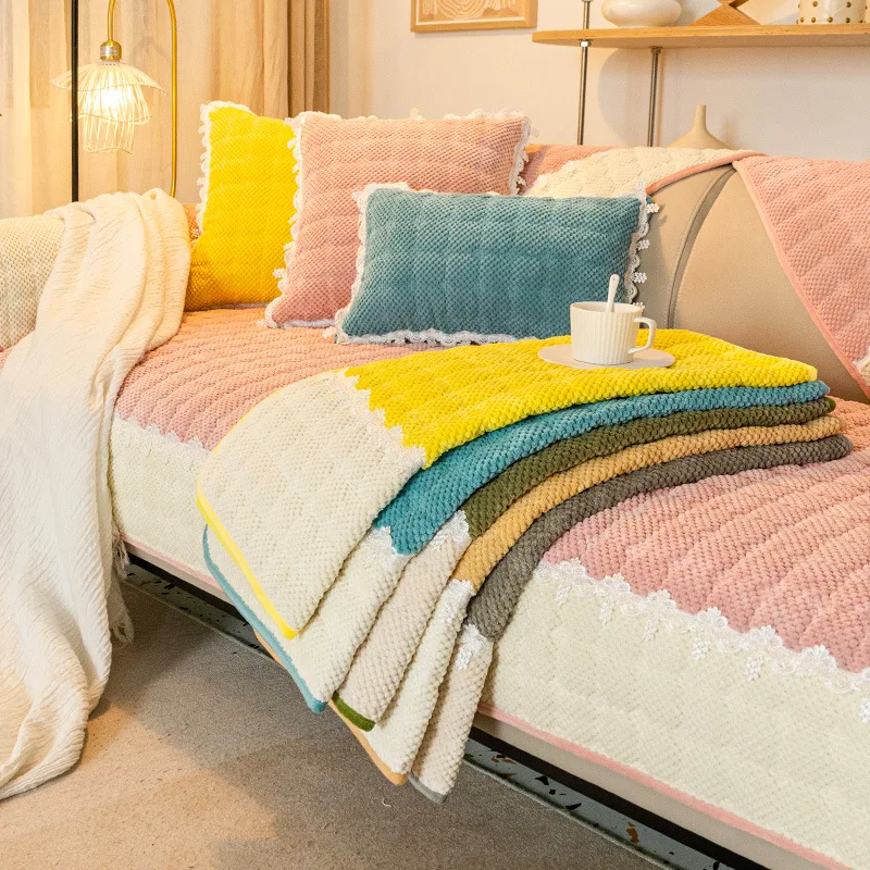 Corduroy Thickened Sofa Cushion Non-Slip Fabric Living Room Furniture Sofa Cover Four Seasons Universal Sofa Backrest Pillowcase