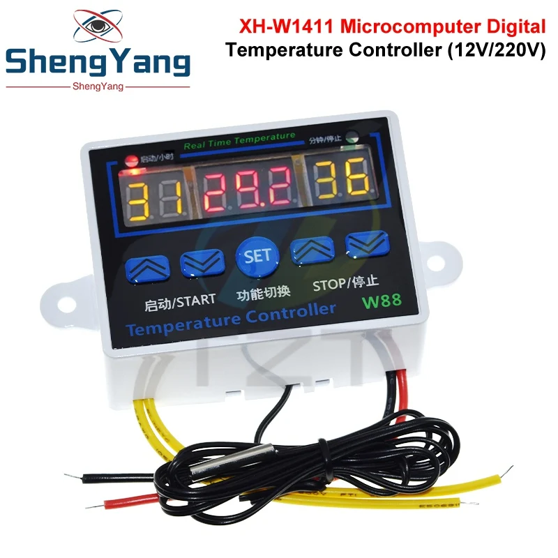 XH-W1411 W88 Thermostat LED Digital Temperature Controller 12V/220V 10A Switch Thermometer Smart Temperature Regulator W1411