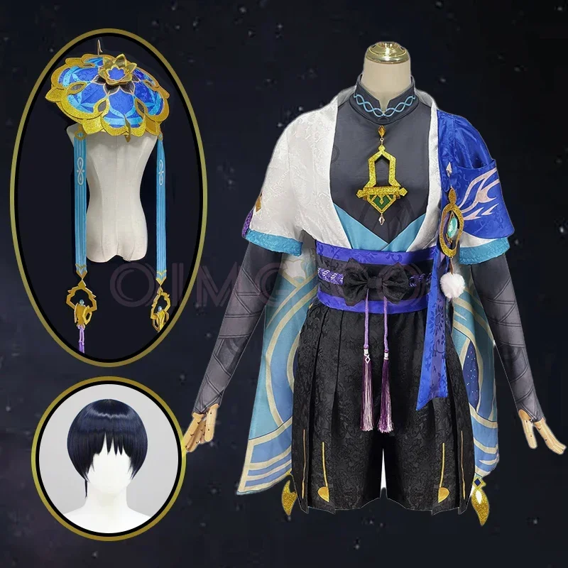 

Новый костюм Wanderer Kunikuzushi для косплея, униформа, парик, аниме, костюмы на Хэллоуин, женские игры Fatui Scaramouche B RQR12