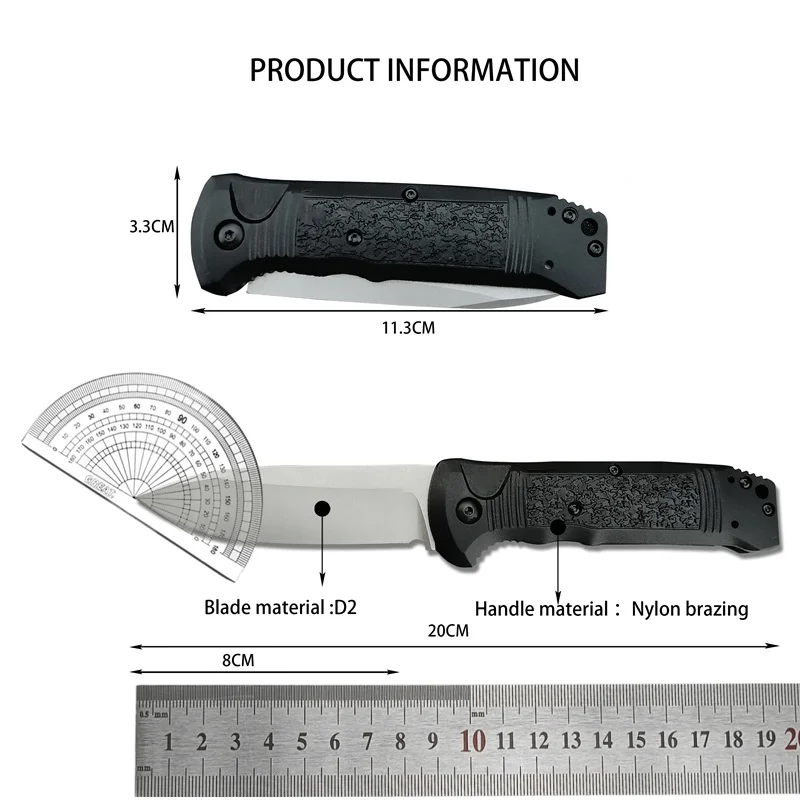 Juli Edition BM4400 Self Defense Survival Folding Knife Nylon Brazing Handle Outdoor Hunting Tactics Camping EDC Pocket Knife