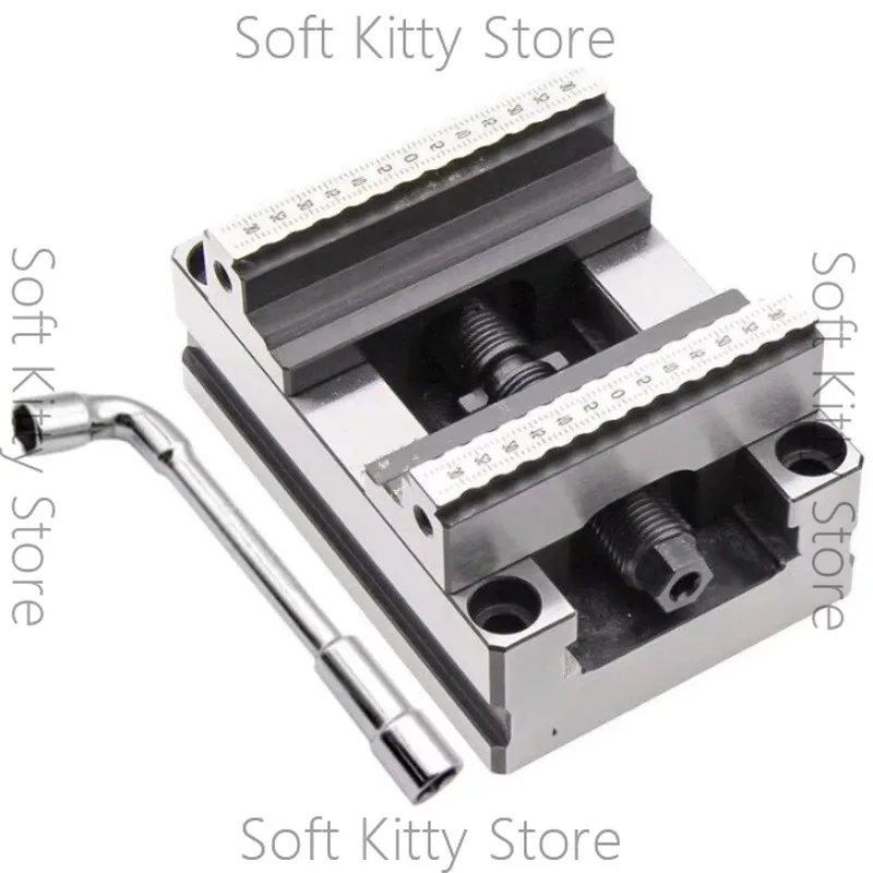 High Precision Self-centering CNC Vise for Machining Center, Four-way Adjustable Flat Jaw Vice, Concentricity 0.03 mm