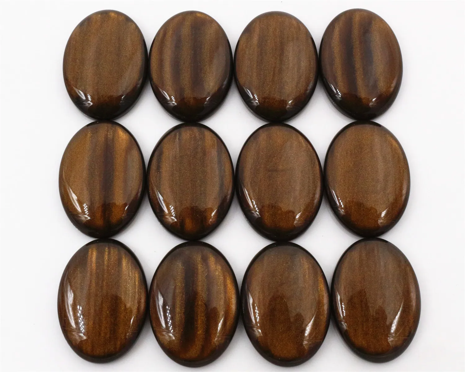 Nieuwe Mode 10 Pcs 18X25 Mm Amber Kleur Plat Hars Cabochons Cameo G7-07