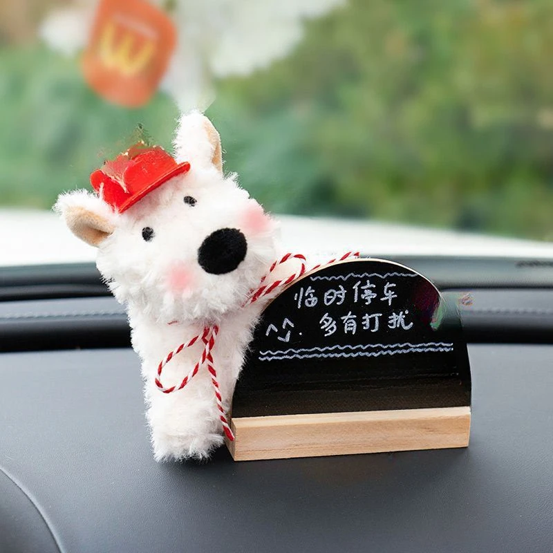 Cute West Highland Themed Temporary Parking Number Display Ornament Lovely Auto Interior Desktop Decor Sign