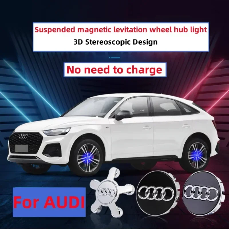 Hub light Car Floating Illumination Wheel Caps LED Light Center Cover Lighting Cap For Audi A3 A4 A5 A6 A7 A8 S4 S6 Q2 Q3 Q5 Q7