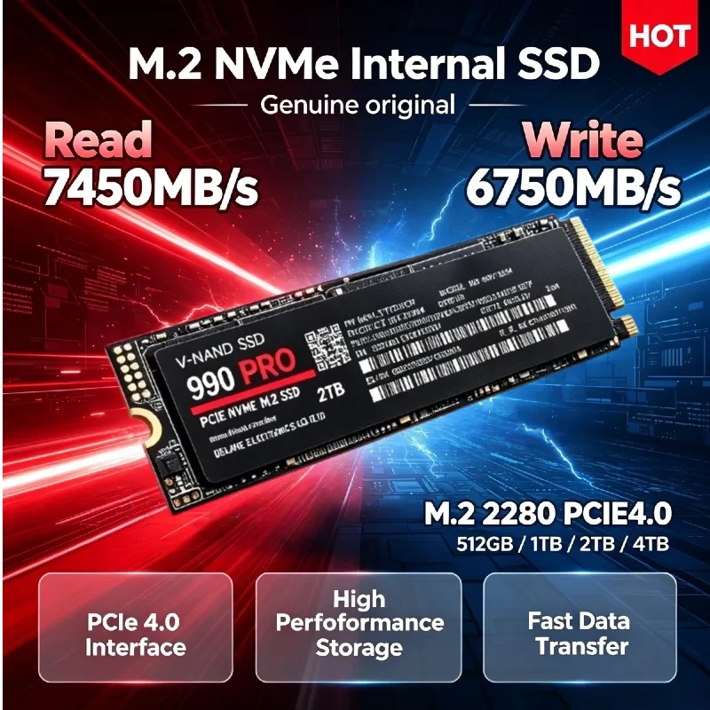 Original SSD 1TB/2TB  Solid State Drive M2 NVME Interface High Speed Internal Hard Disk 990-PRO for Laptop Desktop Notebook PC