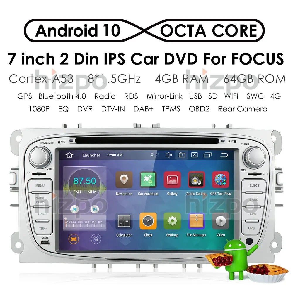 

Octa Core, 4 Гб + 64G андроид 10 Автомобильный DVD Радио для FORD Focus S-MAX C-MAX Mondeo Galaxy Kuga стерео Мультимедиа плеер GPS