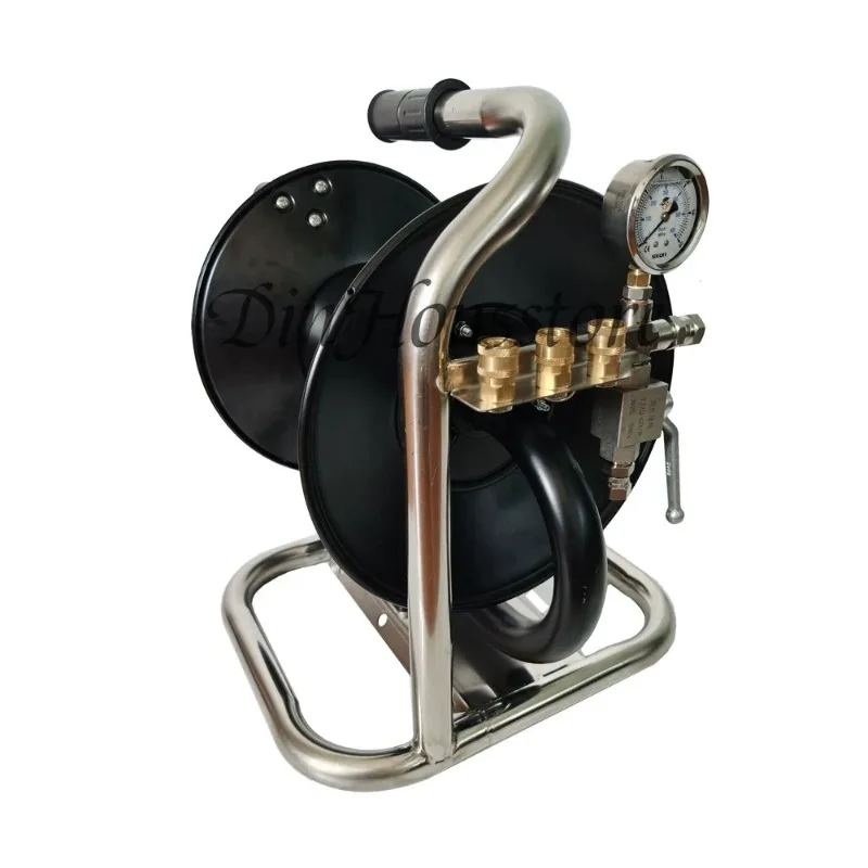 Portable high-pressure pipe reel, dredging pipe hand reel, water jet high-pressure pipe storage, high-pressure cleaning reel