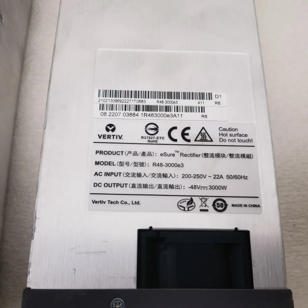 Emerson R48-3000e3 Rectifier Module 48V 53.5V 58V, Communication Power Supply for Heater with/without Interface Board