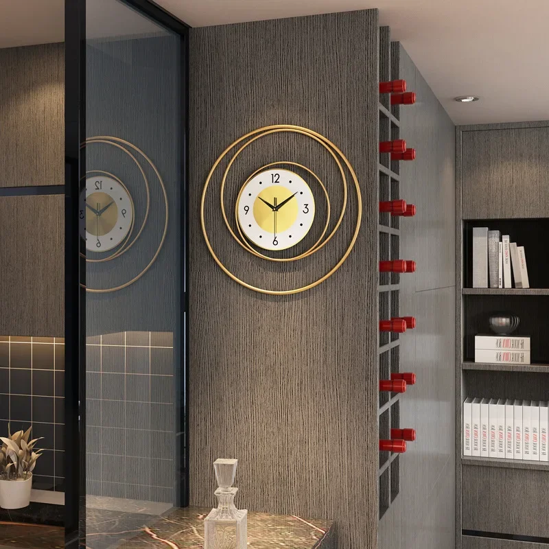 Gold Large Modern Wall Clock Simple Nordic Light Luxury Design Silent Operation Creative Living Room Decorative Wall Watch Gift