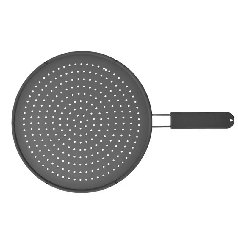 J1UL1N Kitchen Splash Plate With Handle Isolation Hot Oil Protection Plate Drain Plate Cover Kitchen Frying Pan Cover