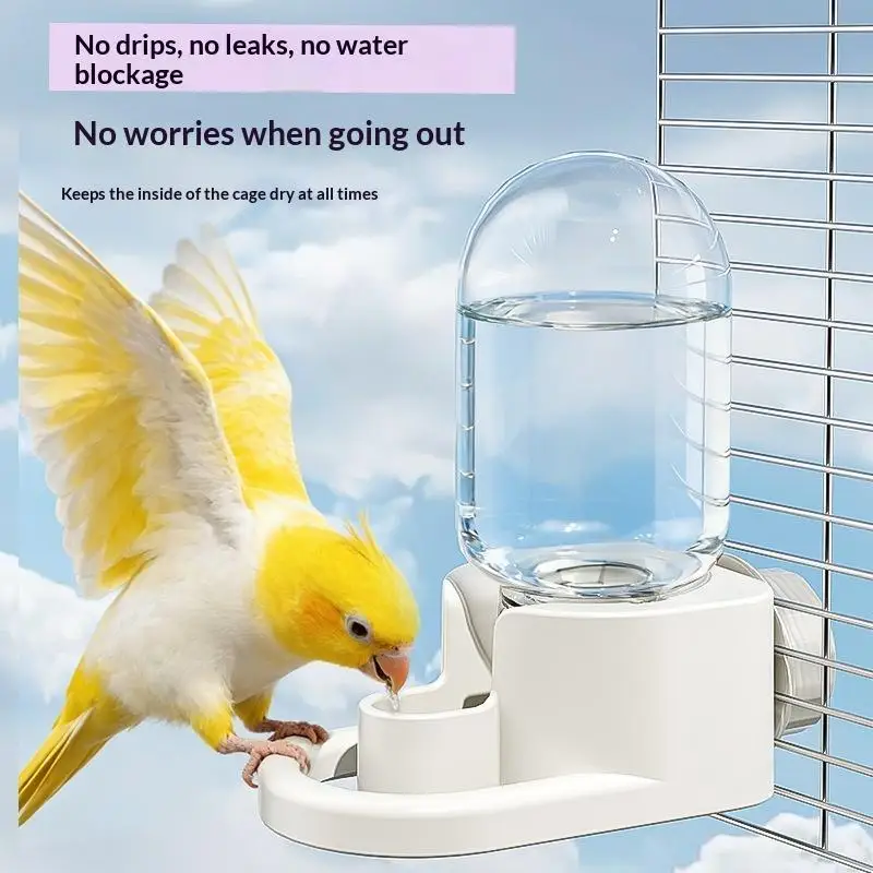 Automatic Bird Water Feeder Drinker Portable Lightweight Bird Cage Accessory for Parrot Outdoor Camping Bird Carrying Cage