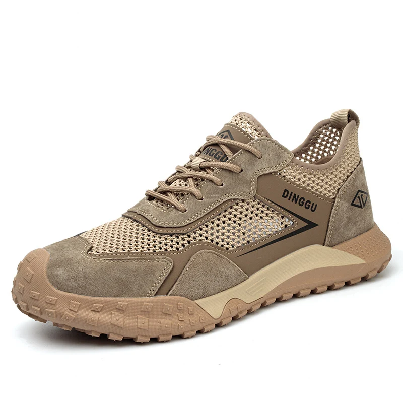 mens casual breathable steel toe caps working safety shoes summer tooling security boots outdoors worker safe footwear protect