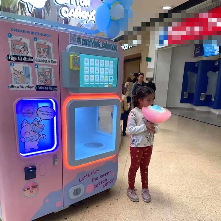 Fully Automated Commercial Cotton Candy Vending Machine Automatic  Marshmallow Maker Equipment for Business Shop Party