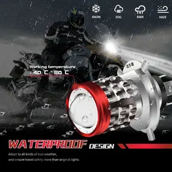 Universal H4 LED Motorcycle Headlight BA20D H6 Angel Eye Motor Led Bulb Motorbike Head Lamp White Yellow High Low Beam 12-80V