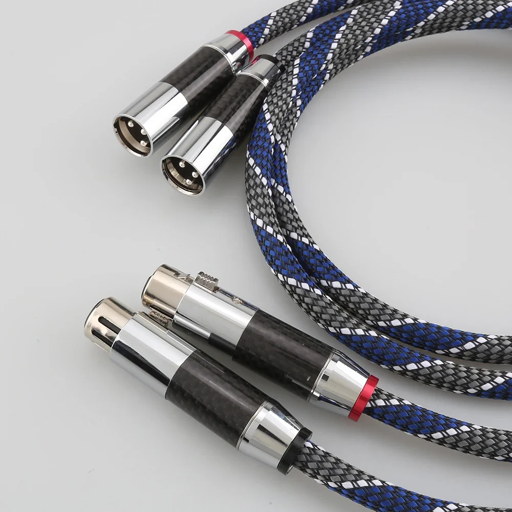 New Pair High Purity Silver-plated Conductor Balanced XLR Audio Interconnect Cables XLR Cable For AMPlifer CD Player AudioPhile