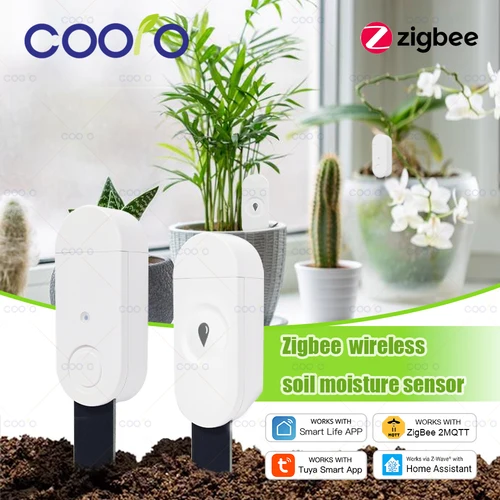 Sensor de humedad del suelo Tuya ZigBee, Detector de intensidad de luz de temperatura y humedad para Monitor de plantas, soporte para asistente doméstico Z2M