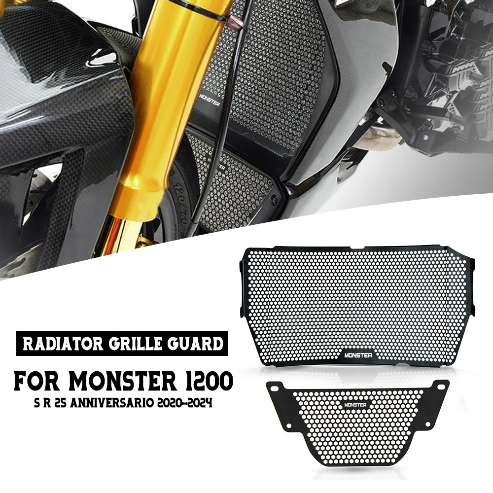

FOR Ducati Monster 1200 S R 25 Anniversario 2020 2021 2022 2023 2024 Radiator Grill Guard Protection Oil Cooler Cover Protector