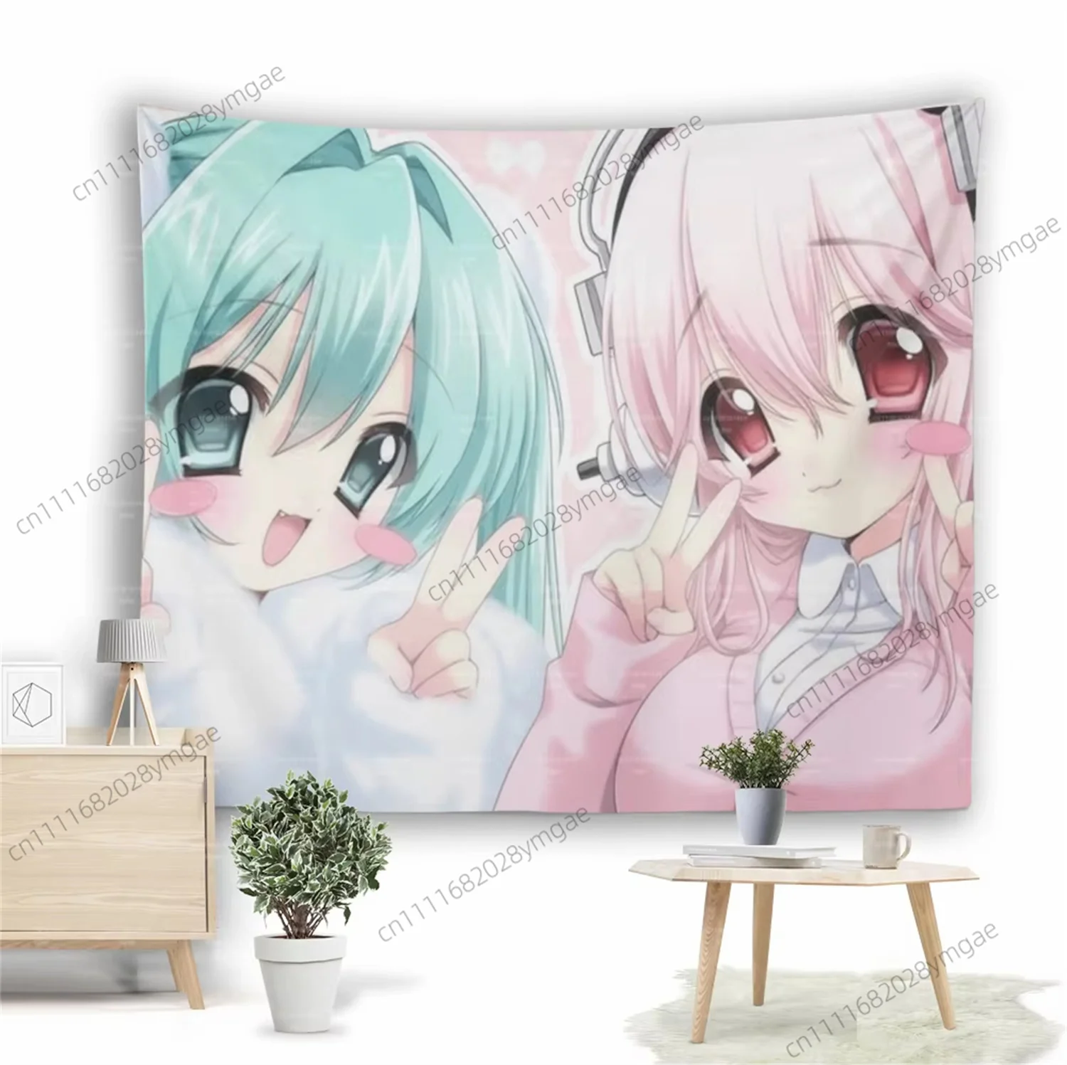 Ästhetische Niedliche Anime Super Sonico Wandteppich Cartoon Katzenmädchen Wandbehang für Schlafzimmer Wohnheim Kawaii Hintergrundtuch Fans Banner Geschenk – Detail 6