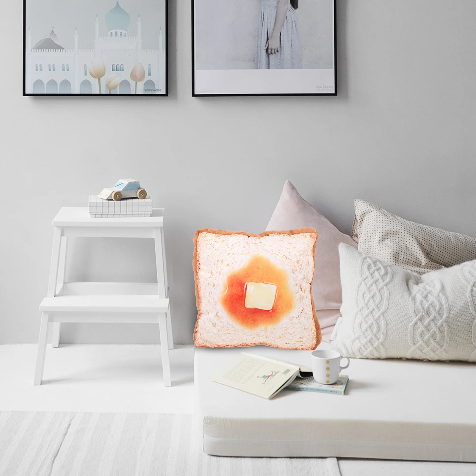 وسادة مقعد بودنغ على شكل خبز وسادة رمي ناعمة لكرسي المكتب والأريكة والأرضية وغرفة النوم المنزلية وسادة رائعة #3