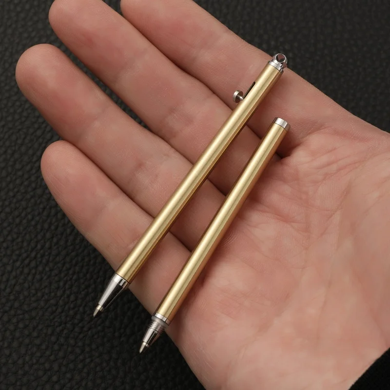 

Brass Mini Bolt Pen EDC Portable Keychain Pendant Travel Pocket Signature Pen