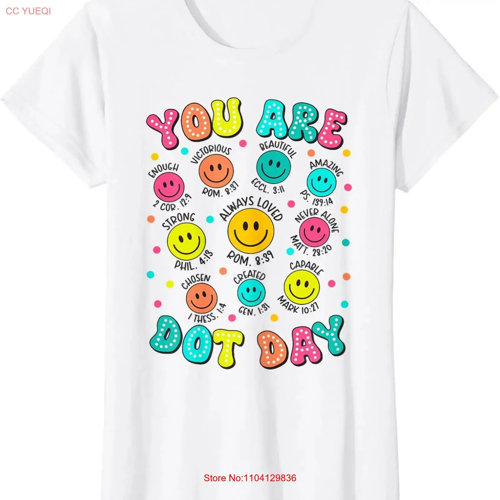 You are Enough Christian Bible Dot Day Colorful Ladies' Crewneck T Shirt vintage Washed graphic Comfortable Breathable fashion