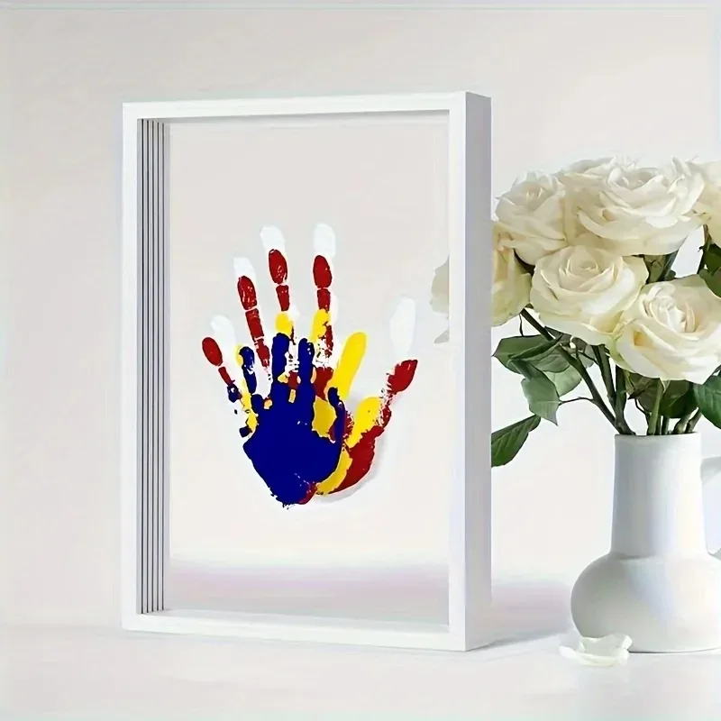 Creative DIY Handprint Picture Frame Couple Handprint Art with Washable Paint Valentine's Day Gift
