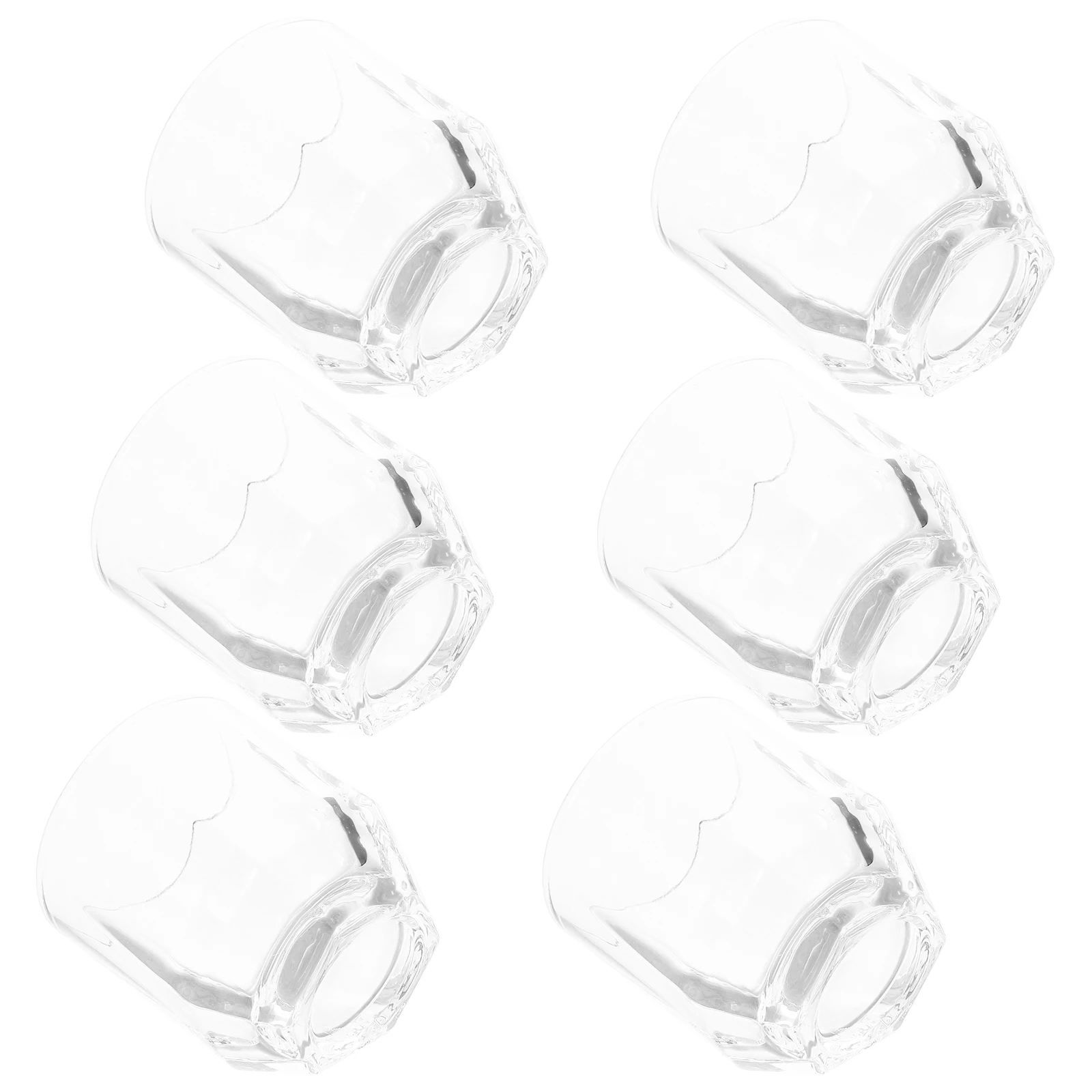 

6Pcs Hexagon Whiskey Glasses Thickened Base Stemless Spirit Cups for Cocktail Juice Tasting Glassware Drinking Glasses
