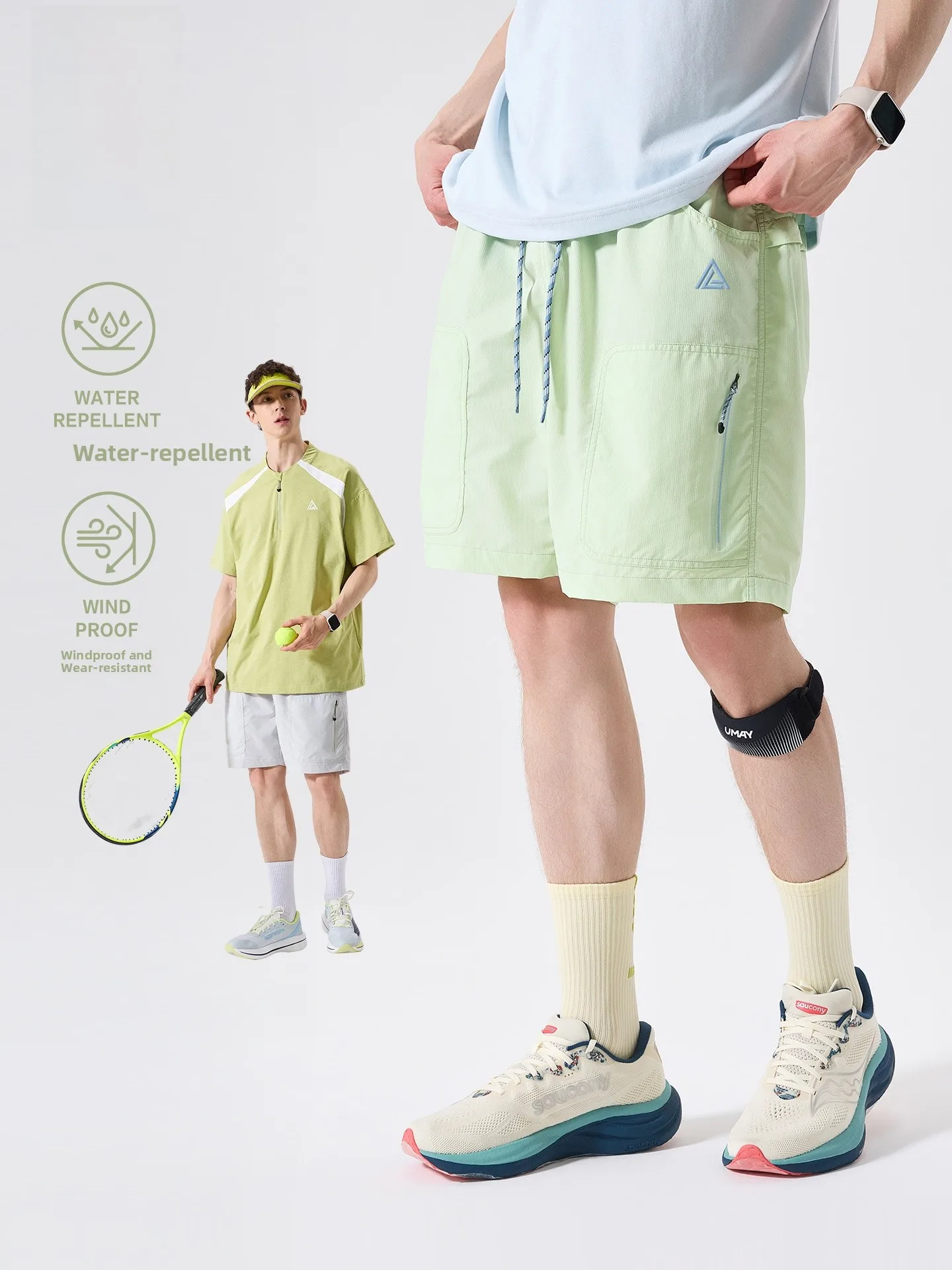 LAZY DAY Outdoor Waterproof Sports Shorts Men's Summer New Lightweight Breathable Hiking Mountain Five-Quarter Pants