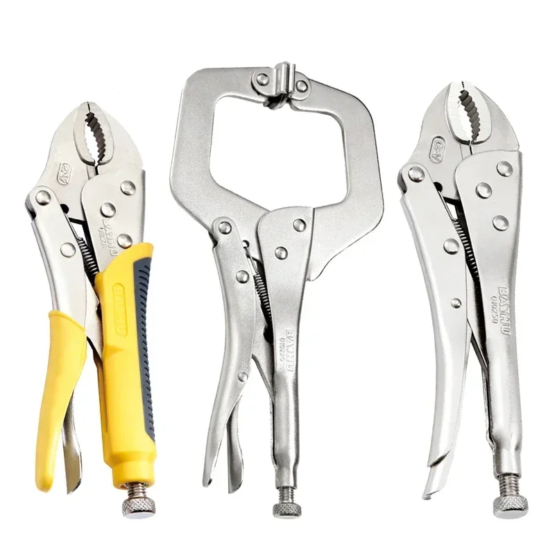 YLONDAO C Clamp Weld Clip Straight Jaw Lock Mole Pliers Woodwork Fix Plier Tong Grip Swivel Pad Locator Alloy Hand Tool