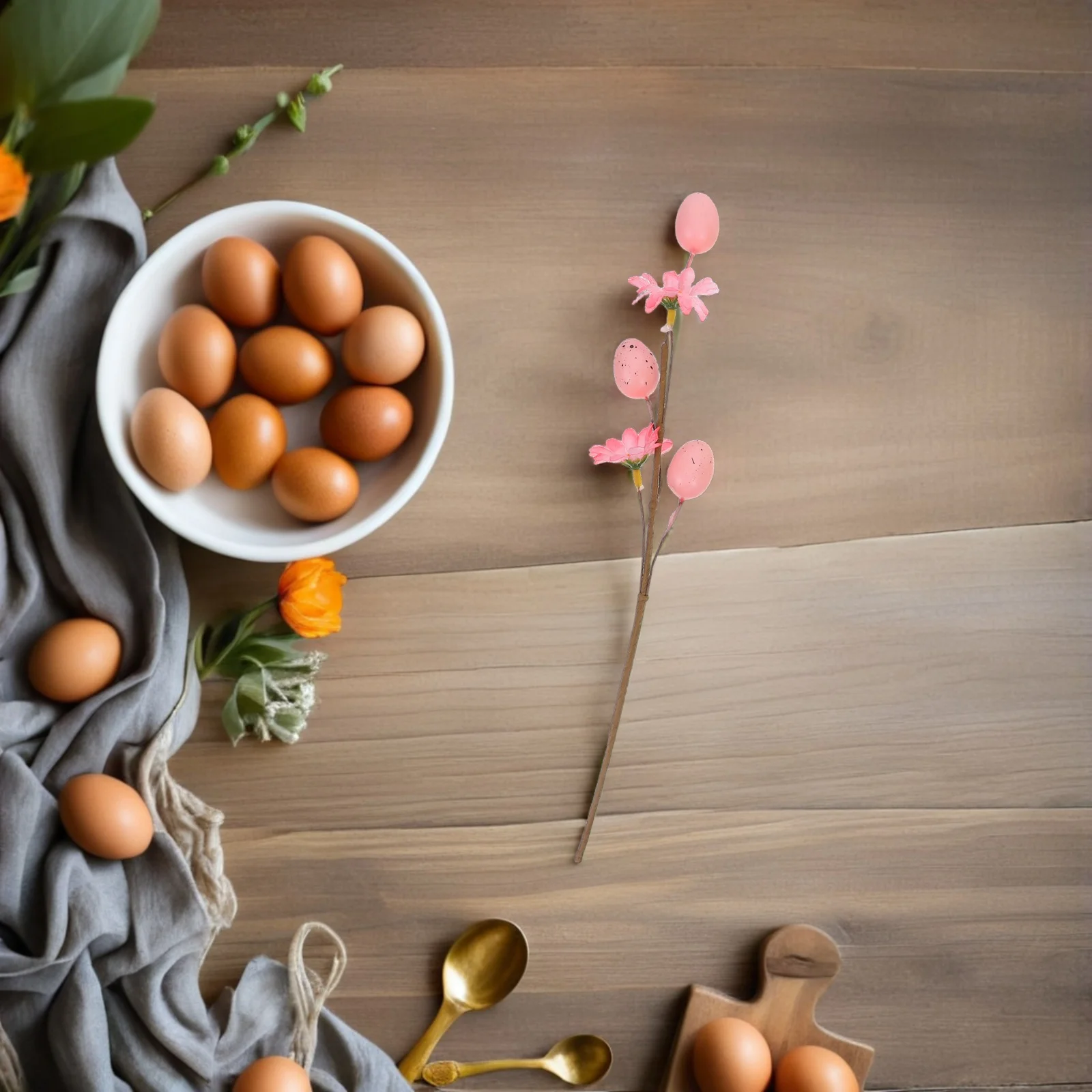 

9Pcs Fake Easter Egg Branch Ornaments Realistic Spring Colorful Eggs Garland for DIY Bouquet Filler Festive Decor