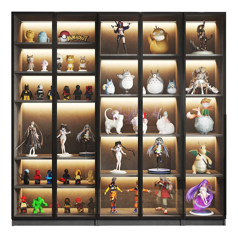 Light Luxury Hand Cabinet Glass Blind Box Lego Gift Prizes Model Storage Display Cabinet Showcase