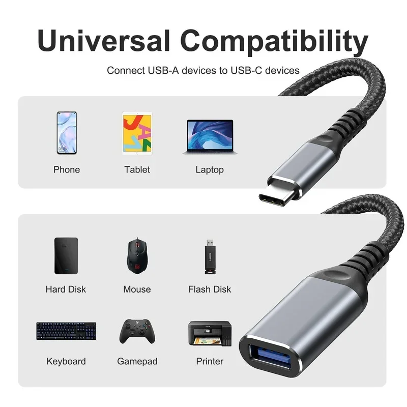 15cm USB3.0 Type C3.1 Conversion Cable 3A USB3.0 Female Port To Type-c Data Cable OTG Conversion Cable