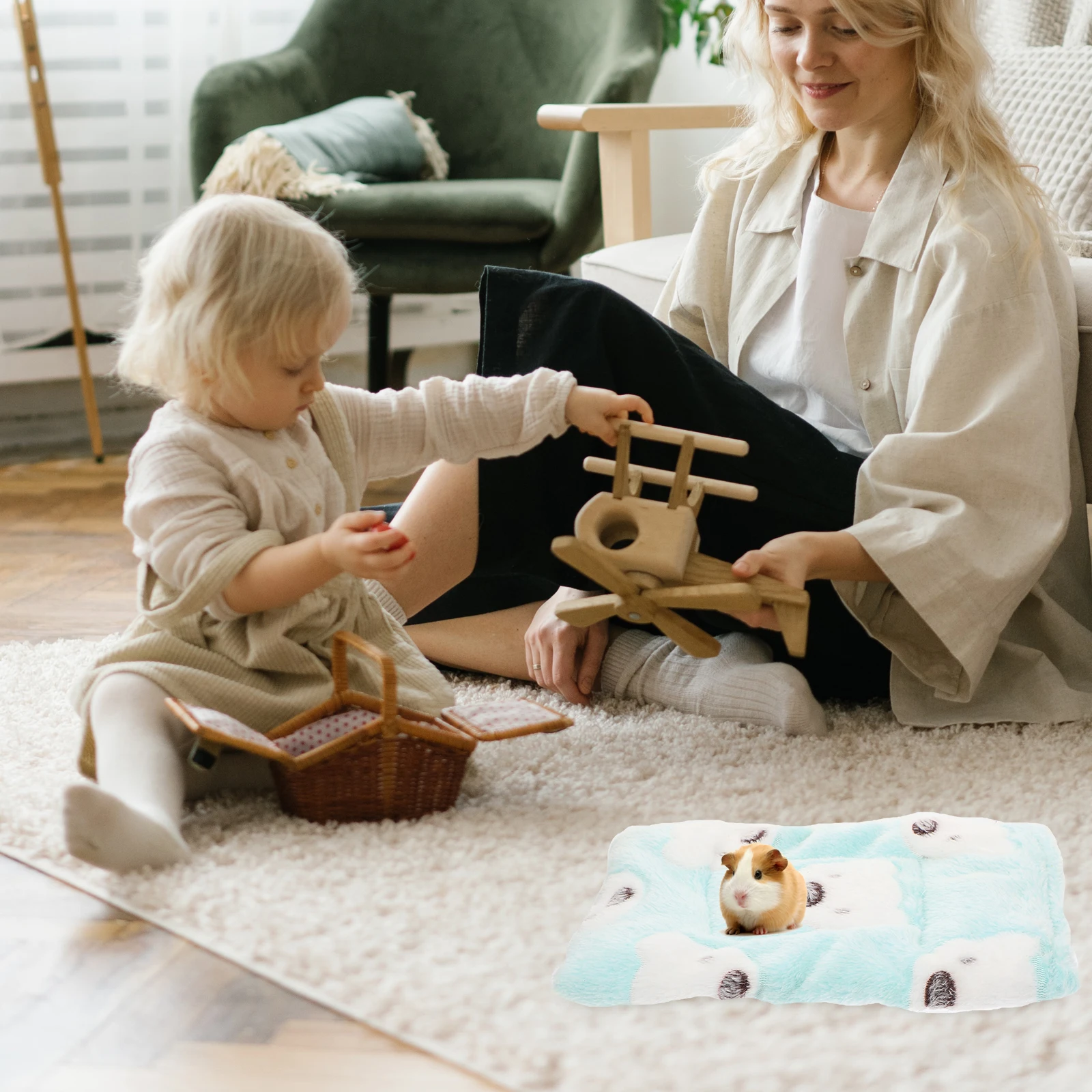 

2Pcs Small Pet Sleep Pads Warm Comfortable Cage Cushion Hamster Rabbit Hedgehog Winter Nest Sleeping Mat Hamster Nest Cushion