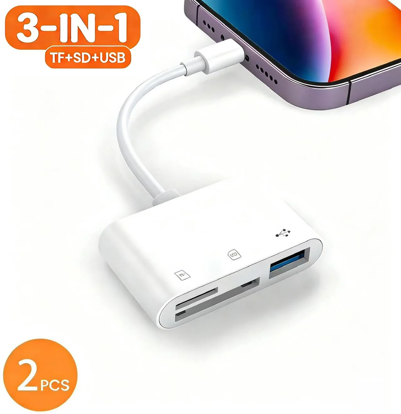 5-in-1 USB 3.0 Kartenleser Lightning Typ C SD TF Speicherkartenadapter für iPhone, MacBook, Samsung, Android-Handys, Laptops