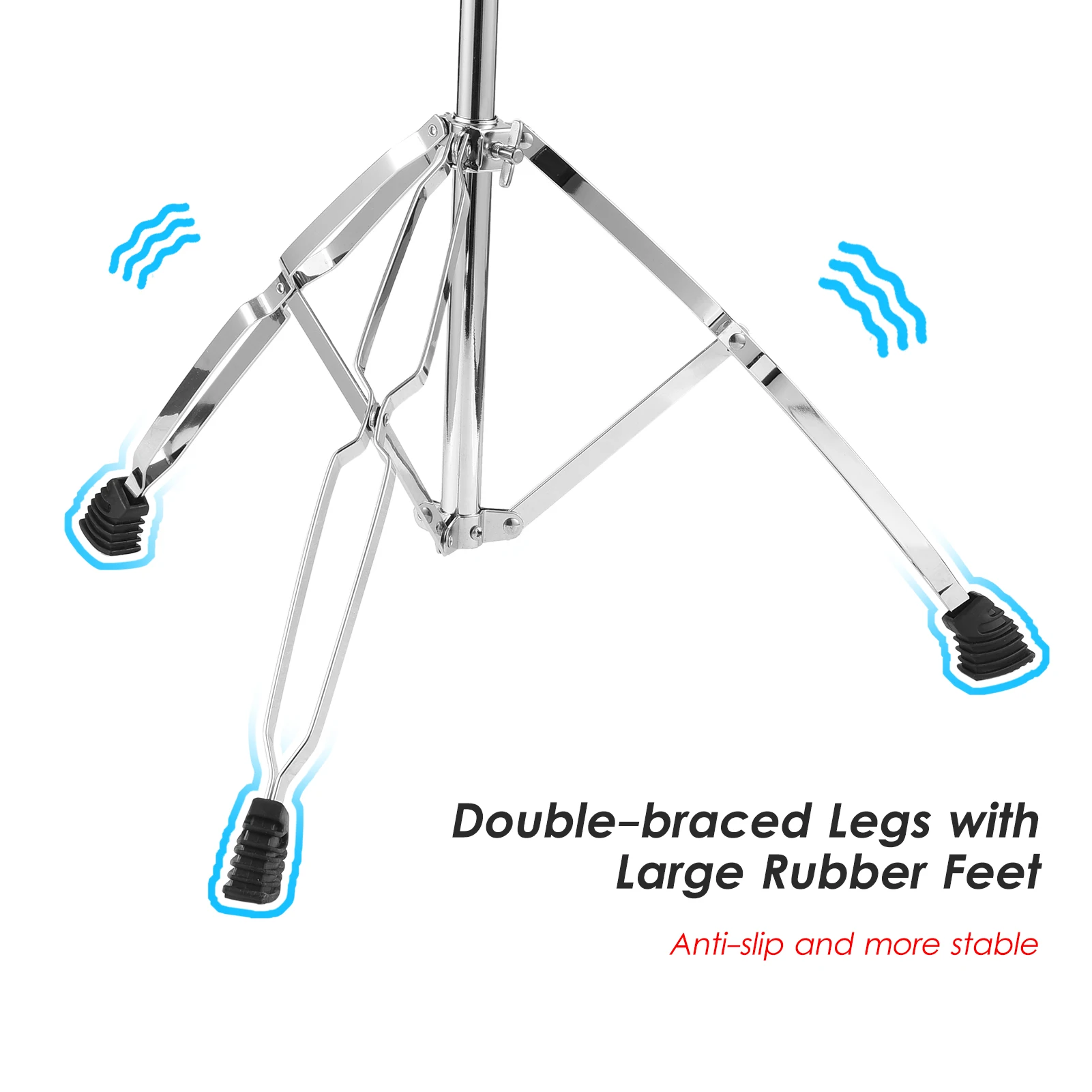 Cymbal Stand Straight & Boom Cymbal Stand Double Braced Legs Height & Angle Adjustable Drum-kit Cymbal with Rubber Feet for Drum