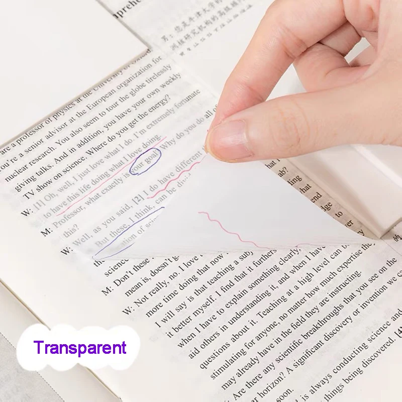 50 Vellen Transparante Plakbriefjes Schrapt Stickers Notitieblokken Geplaatst Het Papier Duidelijk Notitieblok Schoolbenodigdheden Kantoorbenodigdheden